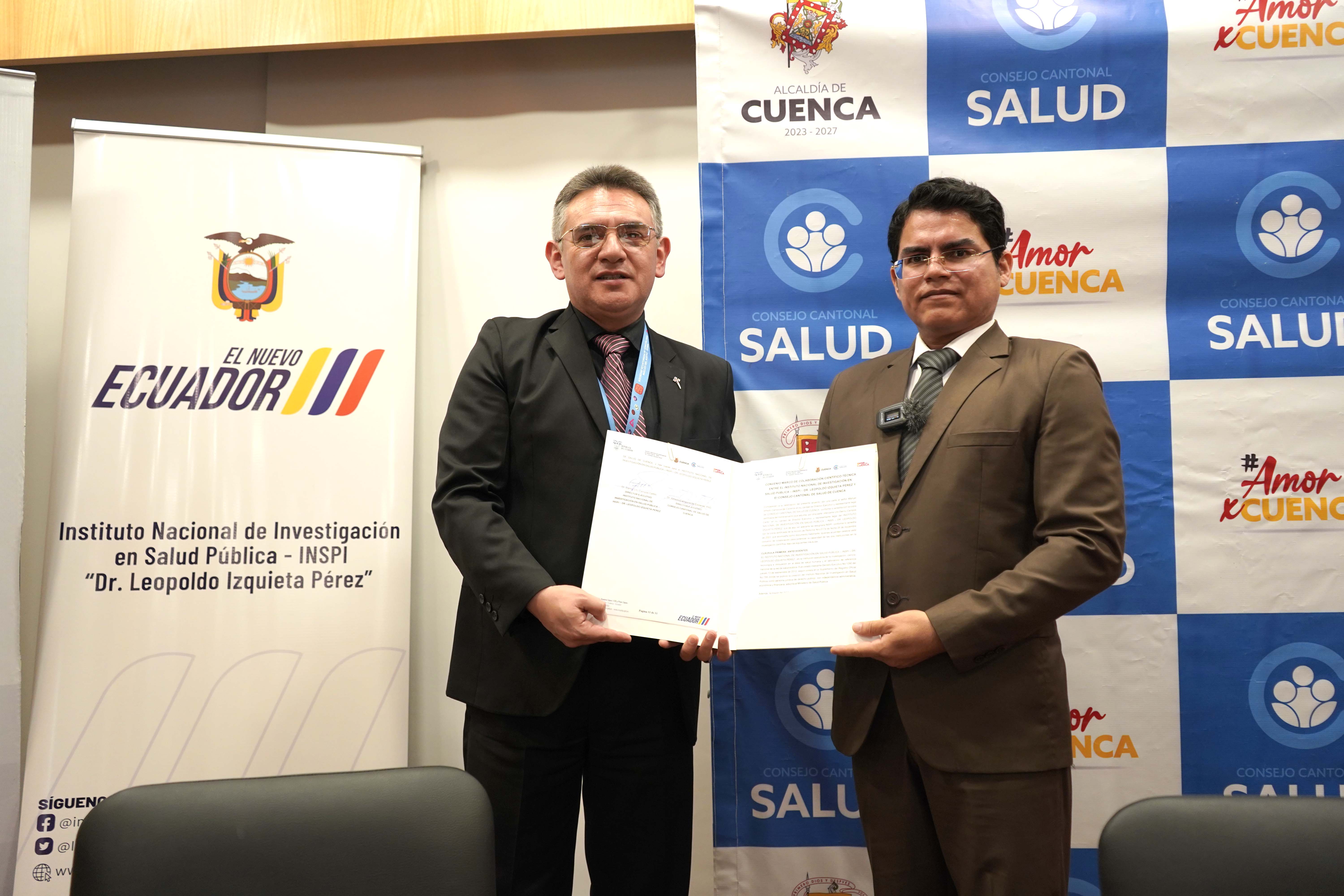 Firma del convenio marco científico técnico con el Consejo Cantonal de Salud de Cuenca